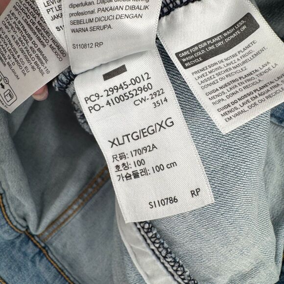 Levi's Denim Trucker Jean Jacket Juniors Size XL Blue Light Wash Denim - Picture 10 of 12